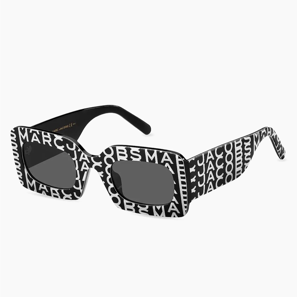 NWT Marc Jacobs 50MM Rectangle Logo Sunglasses Statement